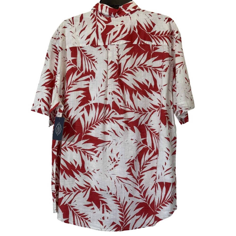 Men's Red & White Hawaiian Shirt Size XL - Picture 3 of 4